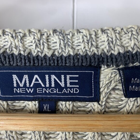 Maine New England Men’s Heavy Cable Knit Sweater – XL - Picture 2 of 13